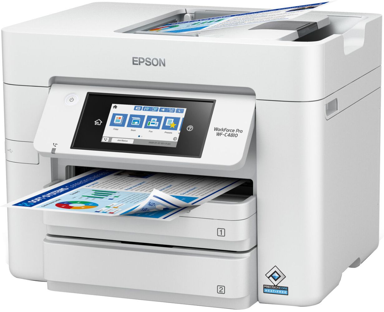 Epson WorkForce Pro WF-C4810 Color MFP Printer (C11CJ05205) - White