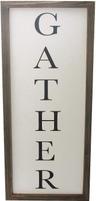 Farmhouse 36" Wall Sign (Gather) - Brown