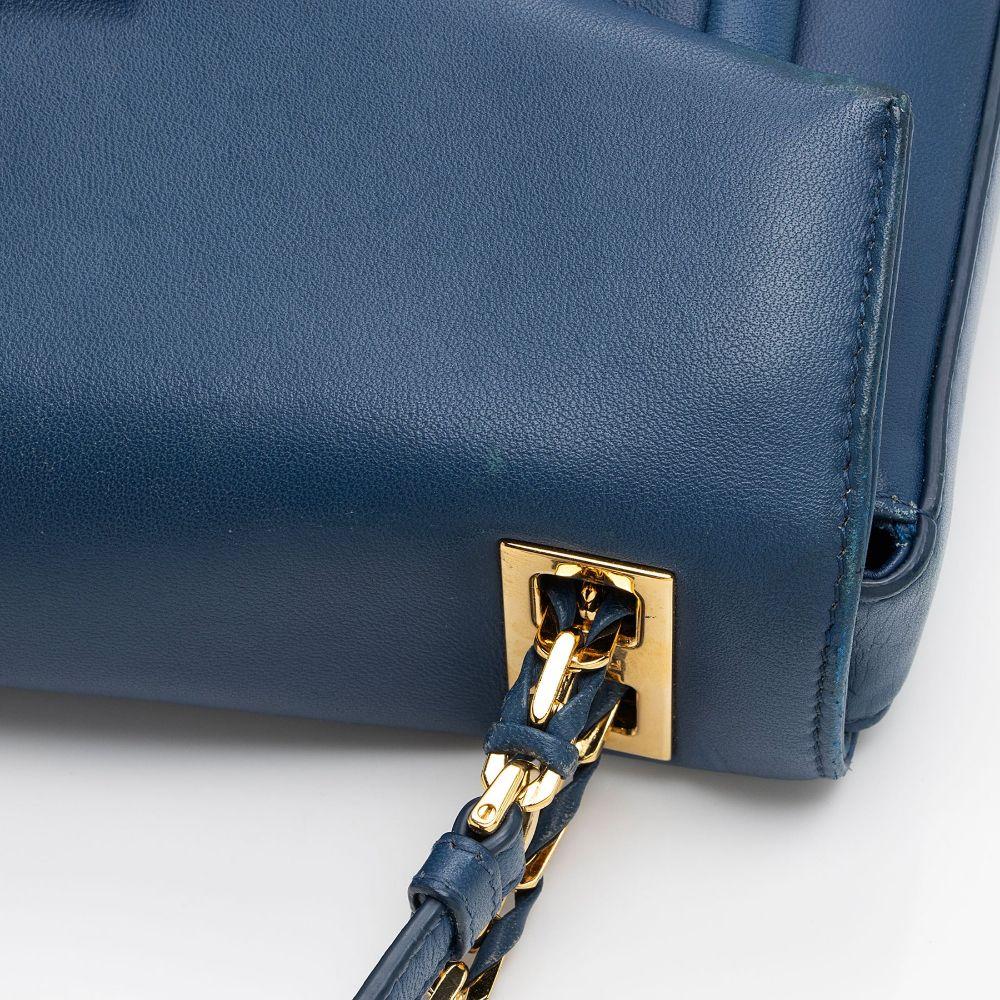 Fendi Leather Be Baguette Shoulder Bag - Leather - Blue