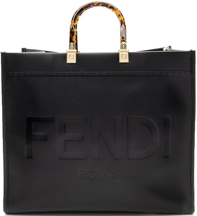 Fendi Leather Sunshine Large Shopper Tote
