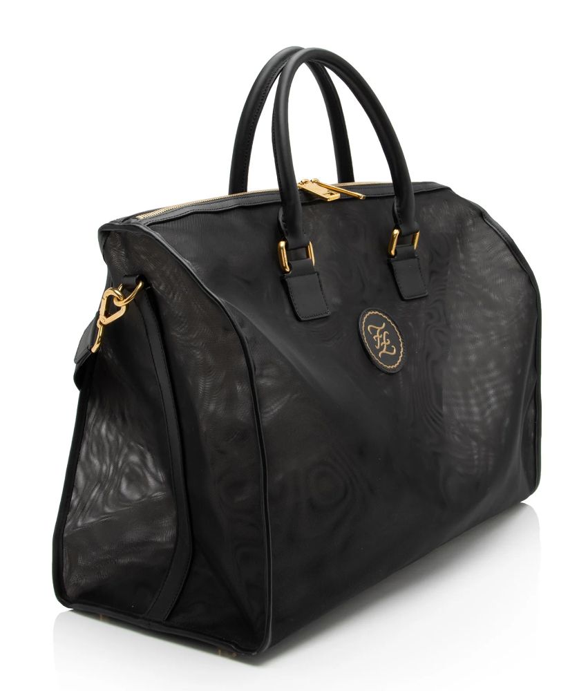Fendi Mesh Karligraphy Duffle - Leather - Black