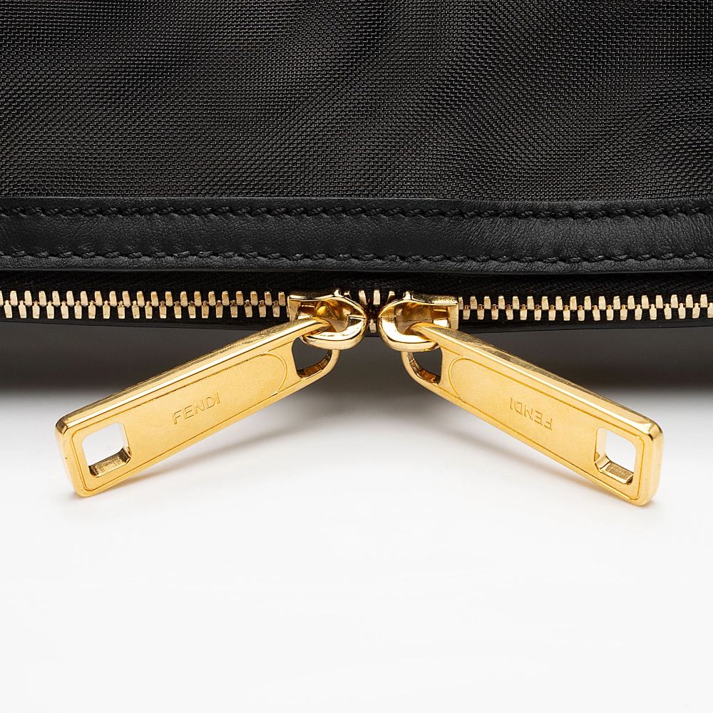 Fendi Mesh Karligraphy Duffle - Leather - Black