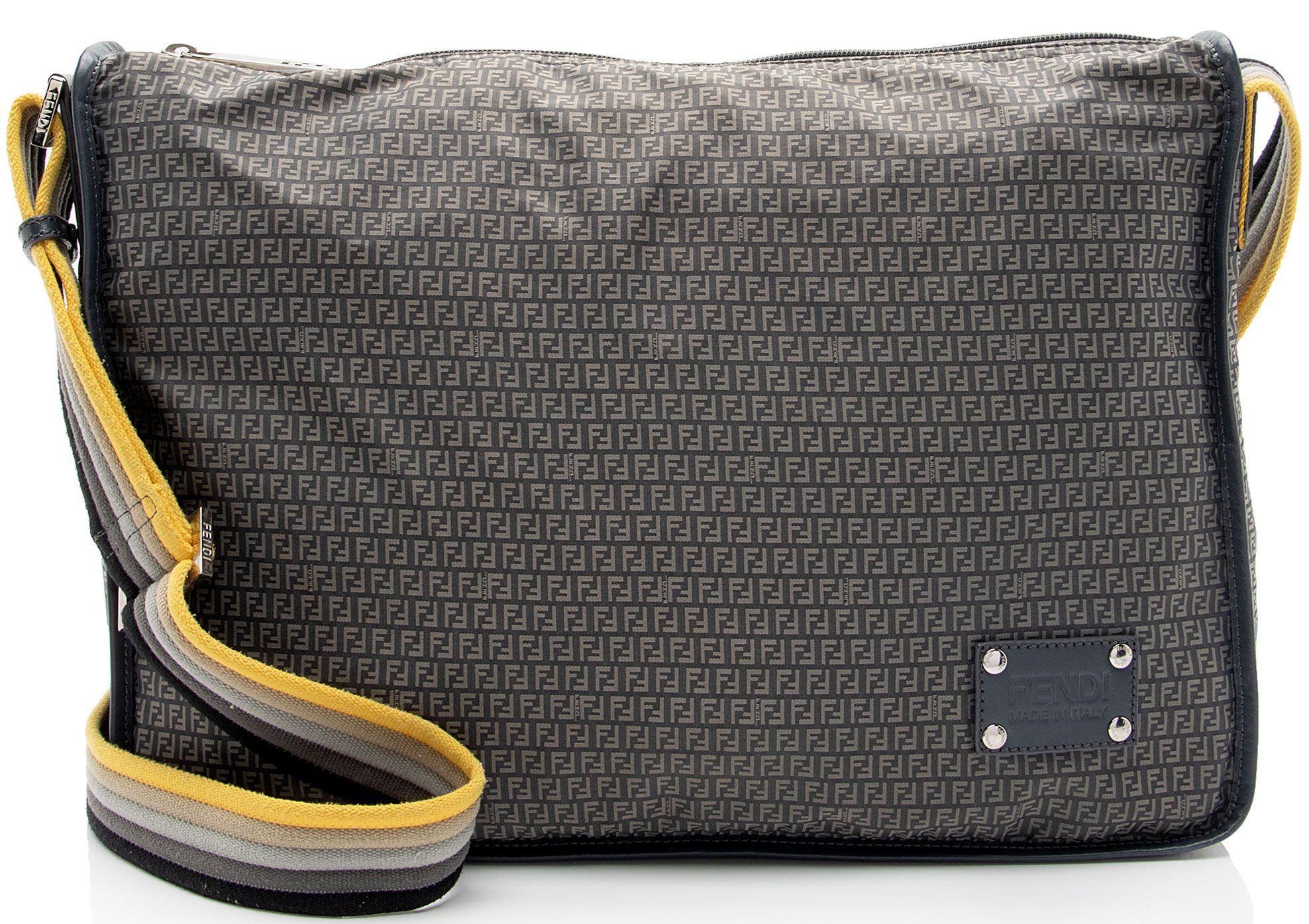 Fendi  Nylon Zucchino Messenger - Grey - Nylon - Excellent