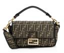 Fendi Zucca Calfskin Baguette Shoulder Bag