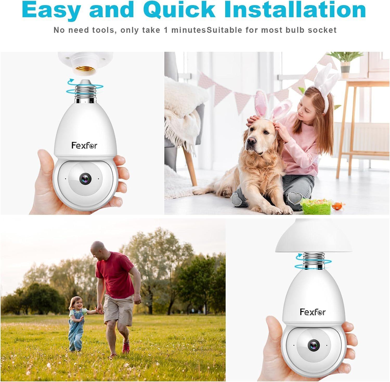 Refurbished Fexfor Light Bulb Security Cameras ZY-C1 - Reebelo US