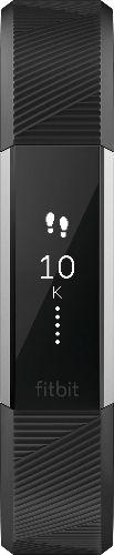 Fitbit Alta Fitness Activity Tracker - 35mm - Silver Stainless Steel Case with Black Elastomer Elastomer Band - Small Size