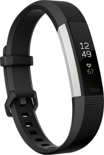 Fitbit Alta Fitness Activity Tracker - 35mm - Silver Stainless Steel Case with Black Elastomer Elastomer Band - Small Size