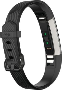 Fitbit Alta Fitness Activity Tracker - 35mm - Silver Stainless Steel Case with Black Elastomer Elastomer Band - Small Size
