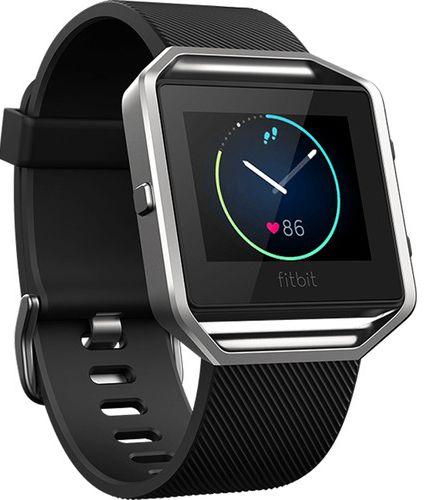 Fitbit  Blaze Fitness Watch - Silver-Stainless Steel-Elastomer-Black - Silver - Stainless Steel - Black - Elastomer - Small Size - Elastomer - Excellent