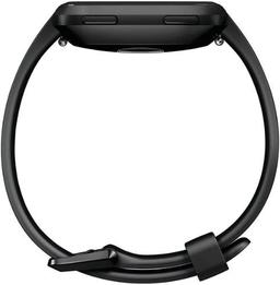 Fitbit Versa 1 Smartwatch - 24mm - Black Aluminum Case with Black Elastomer Silicone Band - Small Size