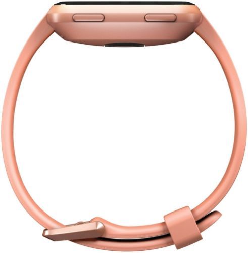 Fitbit Versa 1 Smartwatch - 24mm - Rose Gold Aluminum Case with Peach Elastomer Silicone Band - Large Size