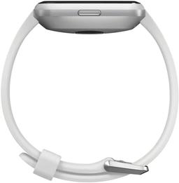 Fitbit Versa Lite Edition Smartwatch - Silver Aluminum Case with White Silicone Sport Band