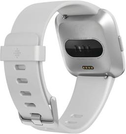 Fitbit Versa Lite Edition Smartwatch - Silver Aluminum Case with White Silicone Sport Band