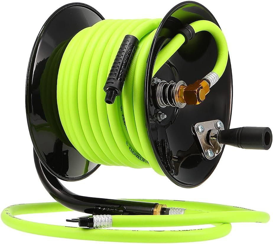 Flexzilla L8650FZ Manual Open Face Air Hose Reel - Green