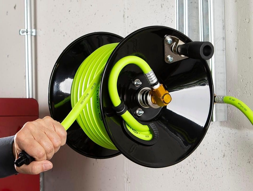 Flexzilla L8650FZ Manual Open Face Air Hose Reel - Green
