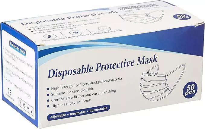 Fohwa  Disposable Protective Face Mask (50 Pieces) - White - Brand New