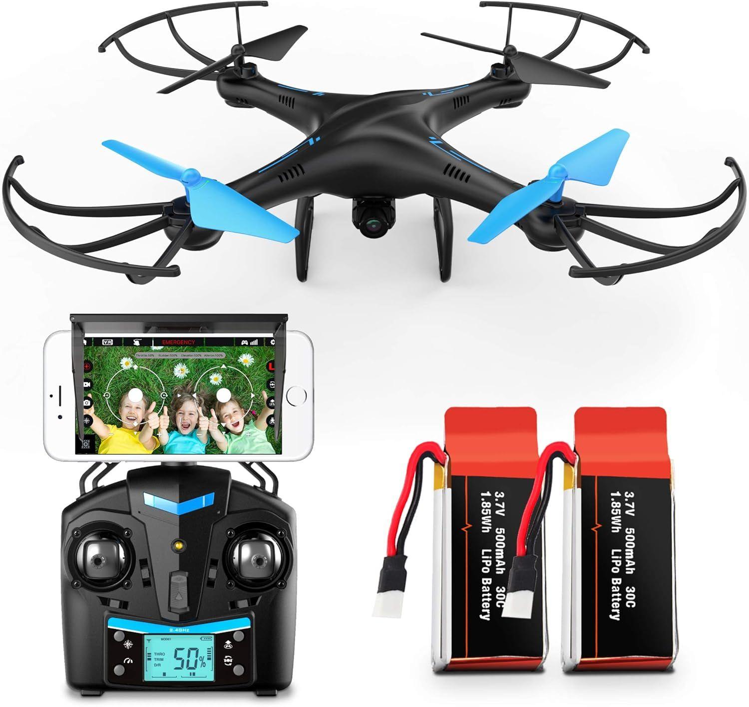 Force1  U45W FPV Drone with Camera - Black - Excellent