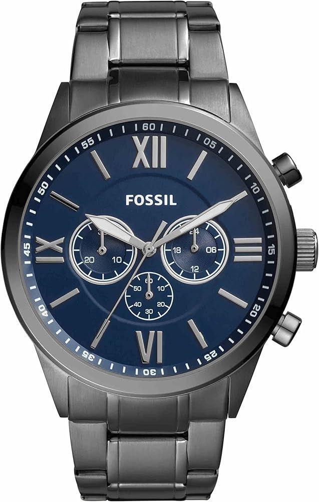 Fossil  Flynn Chronograph Smoke Stainless Steel Watch BQ1126 - Smoke - Excellent