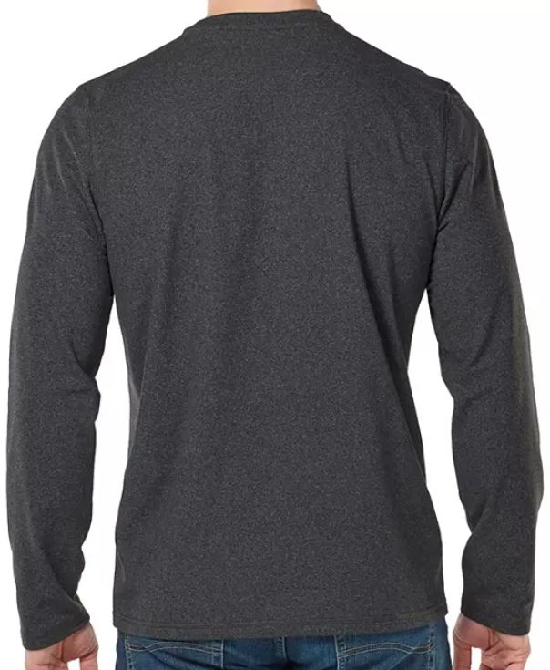 Free Country Men's Brushed Crew Neck T-Shirt L - Charcoal