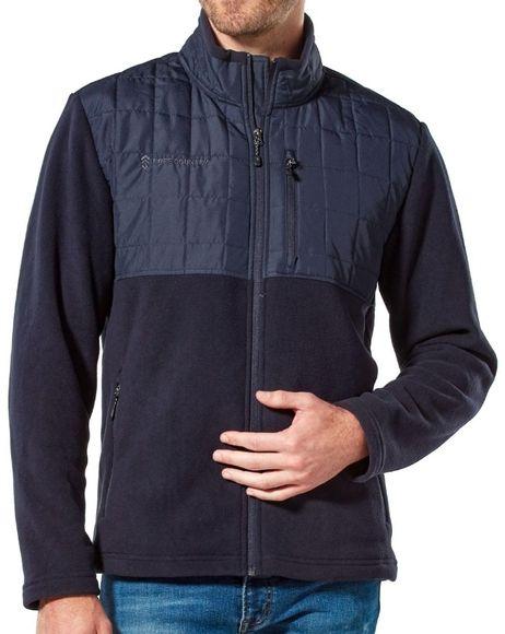 Free Country  Men's Overlay Fleece Jacket L - Dark Navy - Brand New