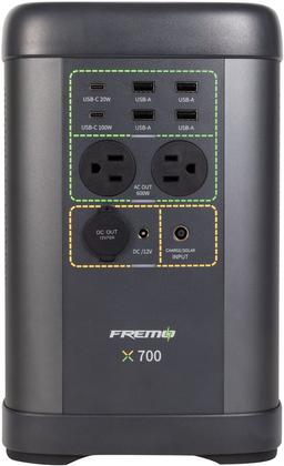 Fremo Portable Power Station X700 662Wh - Gray