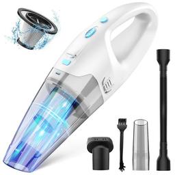 FUOAYOC Handheld Portable Cordless Car Vacuum - White