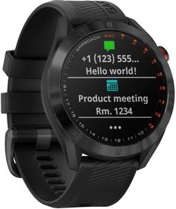 Garmin Approach S40 Smartwatch - Black Metal Case with Black Silicone Silicone