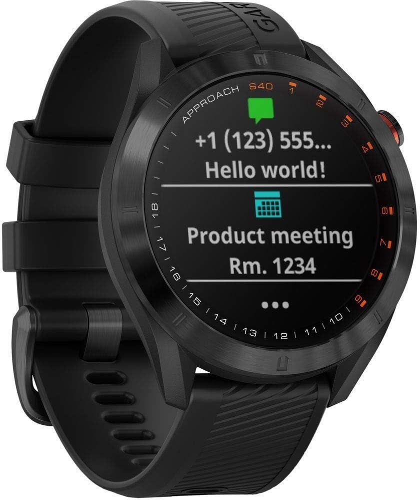 Garmin  Approach S40 Smartwatch - Black - Metal - Black - Silicone - Silicone - Acceptable