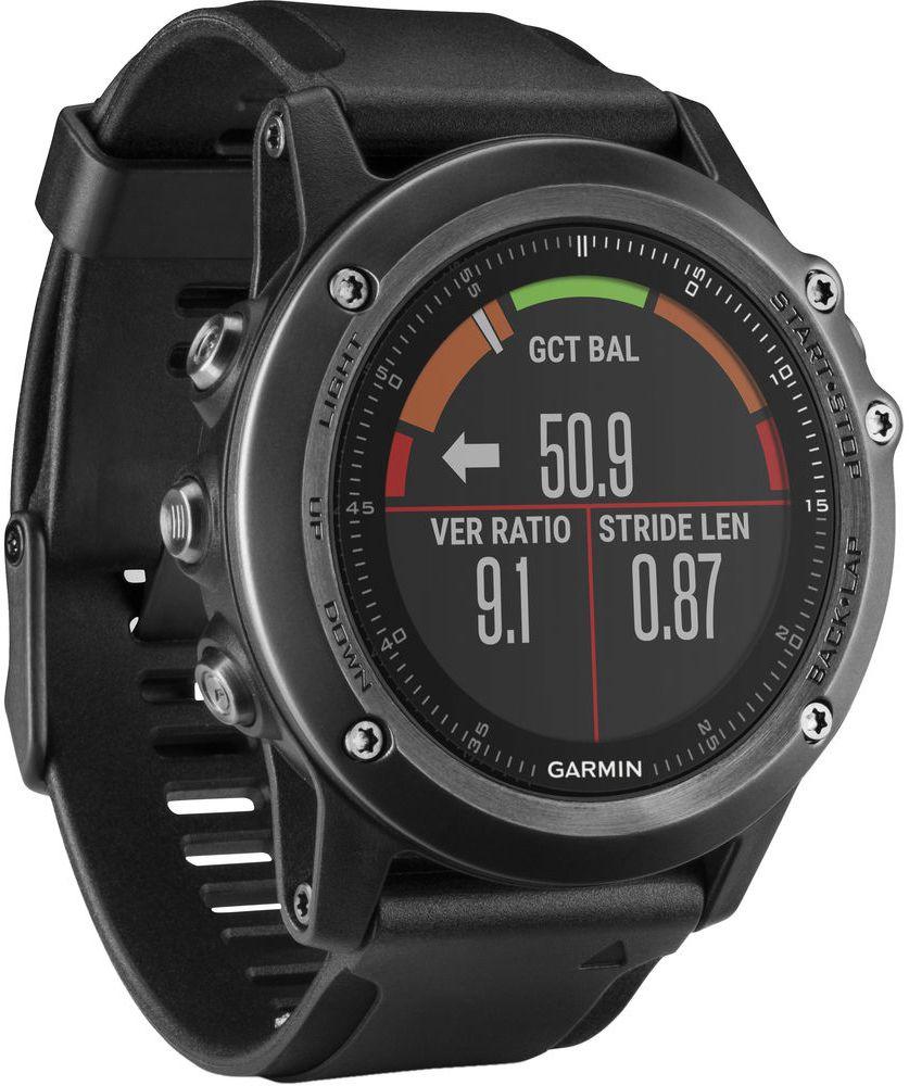 Garmin Fenix 3 HR GPS Smartwatch - 32MB - 30.4mm - Slate Gray Fiber-reinforced Polymer Case with Black Silicone Silicone Band