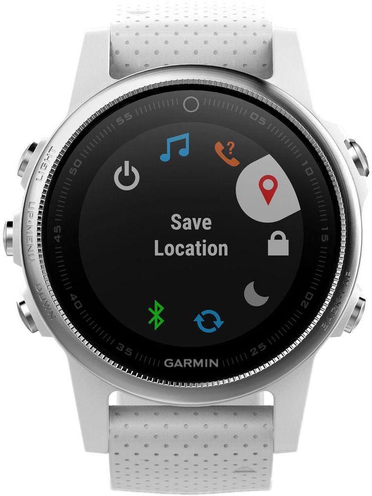 Garmin  Fenix 5S GPS Smartwatch - 37MB - 42mm - White - Sapphire Edition (Polymer) - Carrara White - Silicone Band - Silicone - Excellent