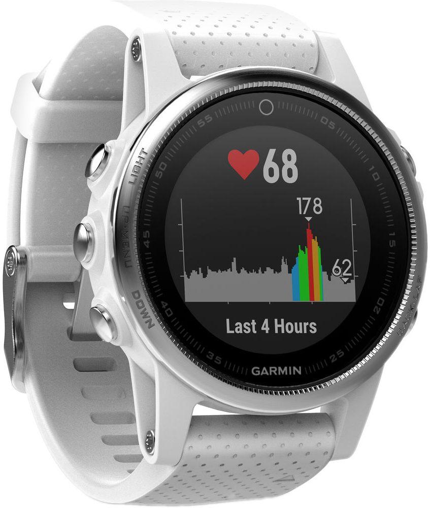 Garmin Fenix 5S GPS Smartwatch - 37MB - 42mm - White Sapphire Edition (Polymer) Case with Carrara White Silicone Silicone Band