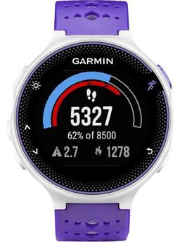 Garmin Forerunner 230 Smartwatch - 31.1mm - Silver/Purple Glass Case with Purple Strike Silicone Silicone Strap