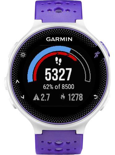 Garmin Forerunner 230 Smartwatch - 31.1mm - Silver/Purple Glass Case with Purple Strike Silicone Silicone Strap