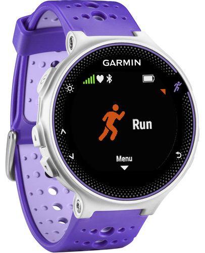 Garmin Forerunner 230 Smartwatch - 31.1mm - Silver/Purple Glass Case with Purple Strike Silicone Silicone Strap