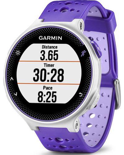 Garmin Forerunner 230 Smartwatch - 31.1mm - Silver/Purple Glass Case with Purple Strike Silicone Silicone Strap