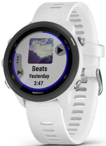 Garmin Forerunner 245 Smartwatch - 4GB - 30mm - White Music Edition (Polymer) Case with White Silicone Silicone Band