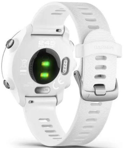 Garmin Forerunner 245 Smartwatch - 4GB - 30mm - White Music Edition (Polymer) Case with White Silicone Silicone Band