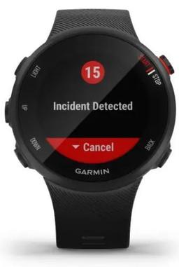 Garmin Forerunner 45S Smartwatch - 39mm - Black Fiber-Reinforced Polymer Case with Black Silicone Silicone Strap