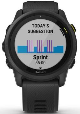 Garmin Forerunner 745 Smartwatch - 30.4mm - Black Fiber-reinforced Polymer Case with Black Silicone Silicone Strap