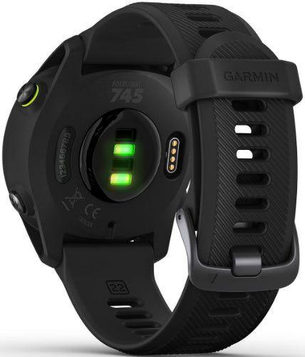 Garmin Forerunner 745 Smartwatch - 30.4mm - Black Fiber-reinforced Polymer Case with Black Silicone Silicone Strap