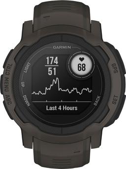 Garmin Instinct 2 Smartwatch - 50mm - Graphite Fiber-reinforced Polymer Case with Graphite Silicone Silicone Strap