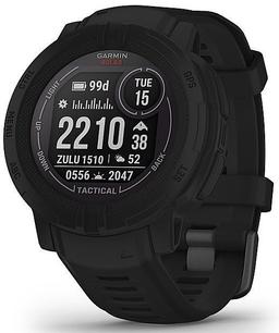 Garmin Instinct 2 Solar Smartwatch - 50mm - Black Tactical Edition (Polymer) Case with Black Silicone Sport Band