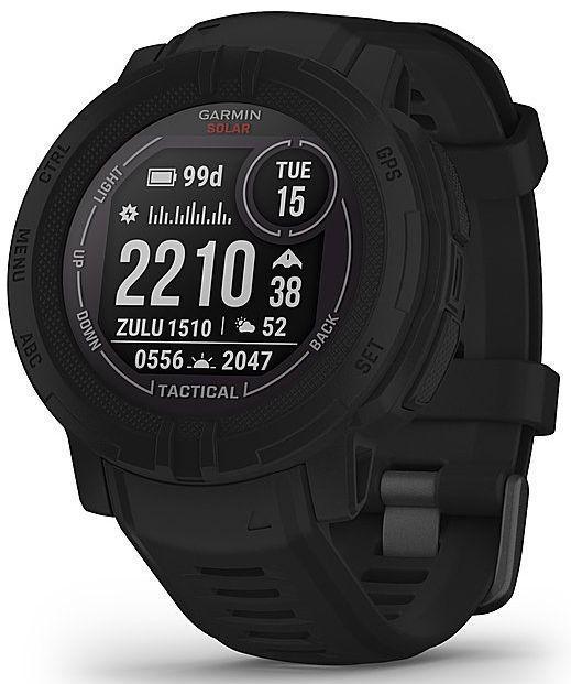 Garmin Instinct 2 Solar Smartwatch - 50mm - Black Tactical Edition (Polymer) Case with Black Silicone Sport Band
