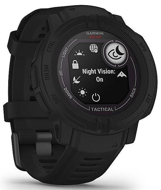Garmin Instinct 2 Solar Smartwatch - 50mm - Black Tactical Edition (Polymer) Case with Black Silicone Sport Band