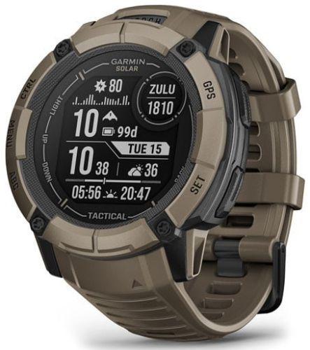 Garmin Instinct 2X Solar Smartwatch - 64MB - 50mm - Coyote Tan-Tactical Fiber-reinforced polymer Case with Coyote Tan Silicone Silicone Band
