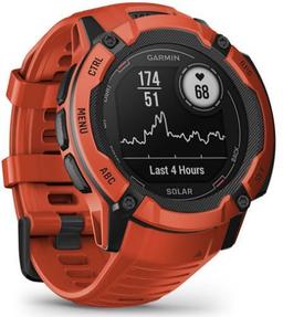 Garmin Instinct 2X Solar Smartwatch - 64MB - 50mm - Flame Red Fiber-reinforced polymer Case with Flame Red Silicone Silicone Band