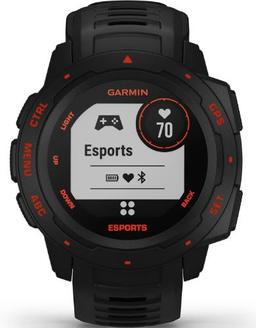 Garmin Instinct Smartwatch - 45mm - Black Lava Fiber-reinforced Polymer Case with Black Lava Silicone ESports Edition Silicone Strap