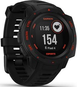 Garmin Instinct Smartwatch - 45mm - Black Lava Fiber-reinforced Polymer Case with Black Lava Silicone ESports Edition Silicone Strap