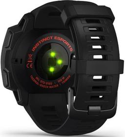 Garmin Instinct Smartwatch - 45mm - Black Lava Fiber-reinforced Polymer Case with Black Lava Silicone ESports Edition Silicone Strap