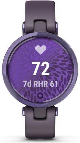 Garmin Lily Sport Smartwatch - Midnight Orchid Fiber-reinforced Polymer Case with Deep Orchid Silicone Silicone Strap